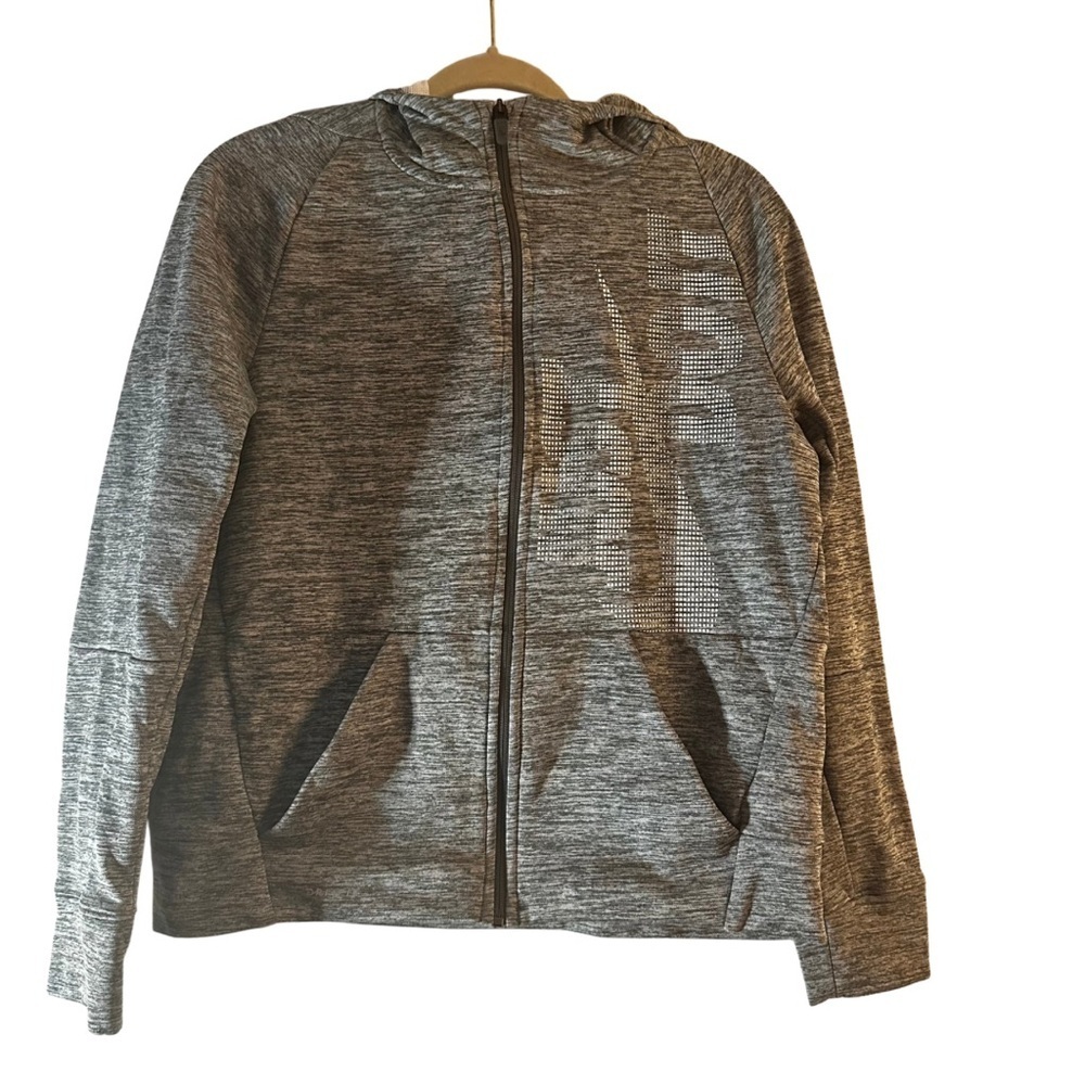 Nike Dri-FIT Full Zip Hoodie Kids XL Gray Performance Jacket - Picture 1 of 13